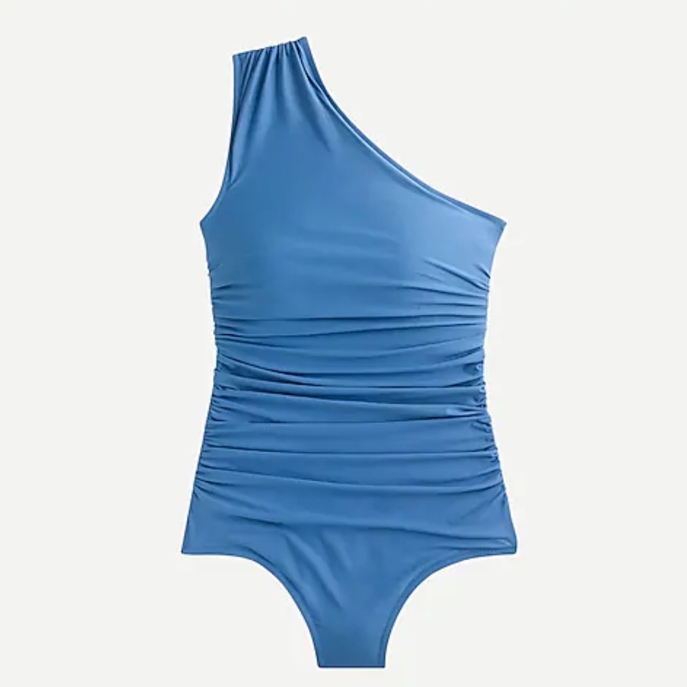 J crew av129 ruched one shoulder one piece swimsuit